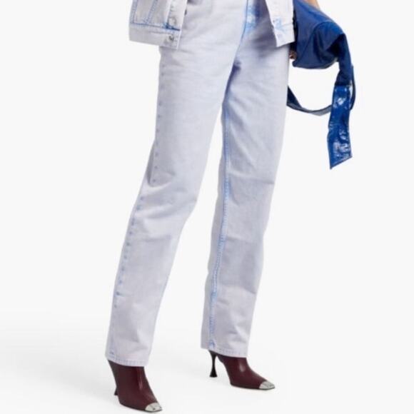 IRO Dahio Bleached High-Rise Straight-Leg Jeans Size 29 - Picture 3 of 7